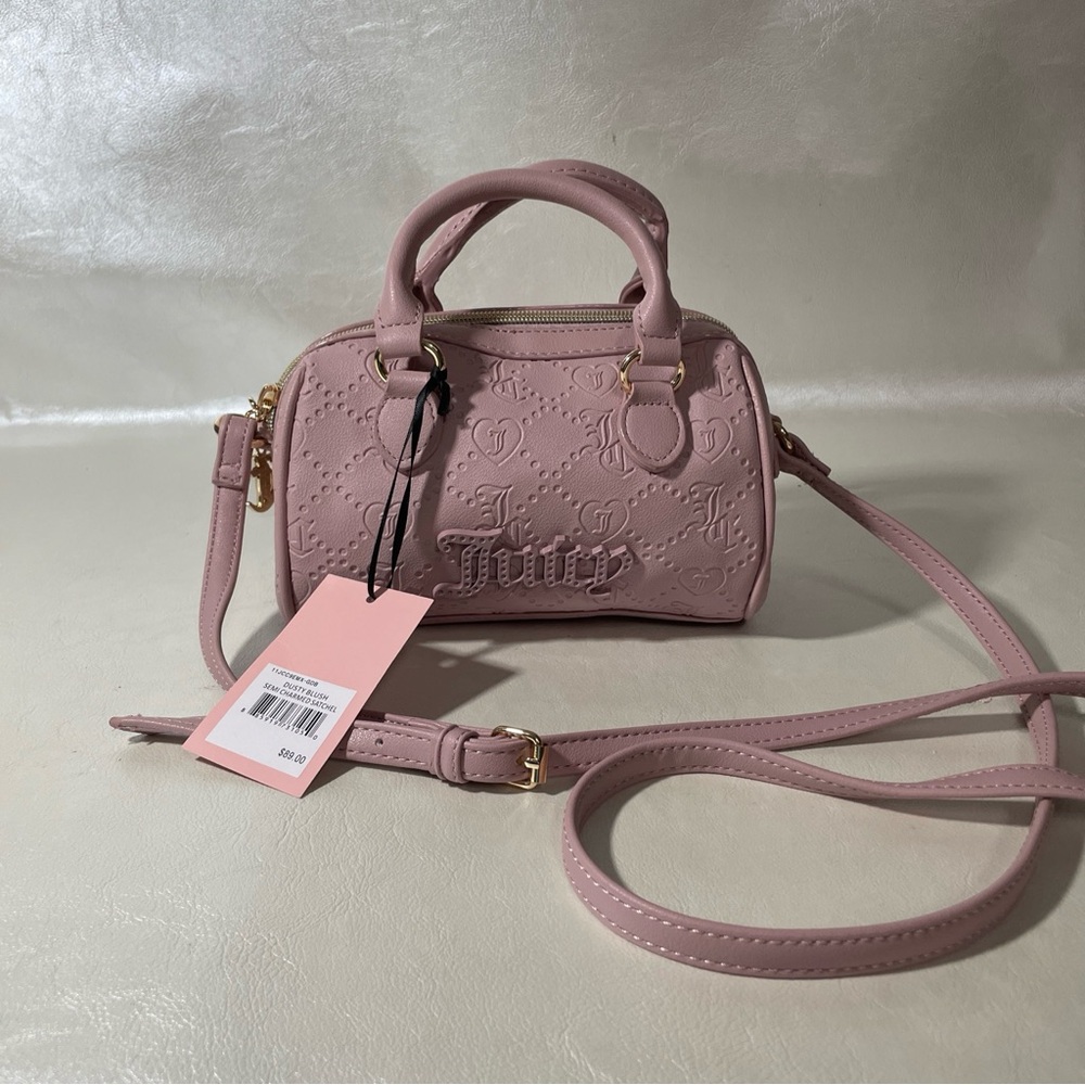 Vintage Juicy Couture Semi Charmed Satchel Dusty Blush Faux Leathe Crossbody NWT